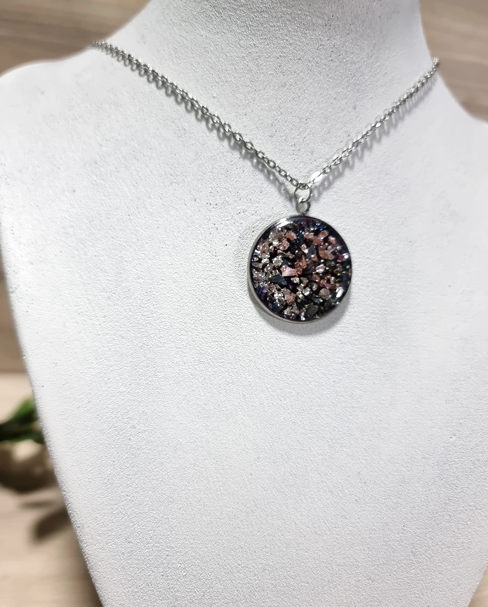 Round Natural Color Stones Necklace (4)