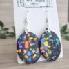 Glitter Galaxy Oval Dangle Resin Earrings Handmade Jewellery Nz