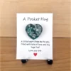 Tiny Green Glitter Silver Flake Resin Heart Pocket Hug – encouraging resin pocket hug
